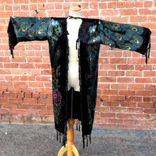 Load image into Gallery viewer, Hera Velvet Beaded Peacock Kimono