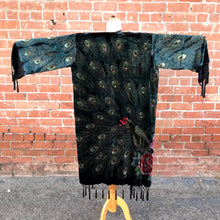 Load image into Gallery viewer, Hera Velvet Beaded Peacock Kimono