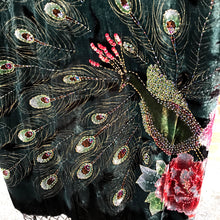 Load image into Gallery viewer, Hera Velvet Beaded Peacock Kimono