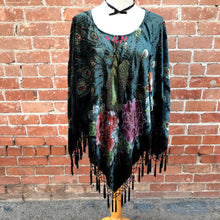 Load image into Gallery viewer, Hera Velvet Beaded Peacock Poncho