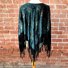 Load image into Gallery viewer, Hera Velvet Beaded Peacock Poncho