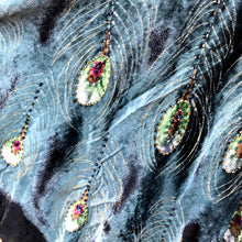 Load image into Gallery viewer, Hera Velvet Beaded Peacock Poncho