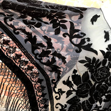 Load image into Gallery viewer, Persephone Black Floral Burnout Velvet Poncho