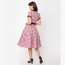Load image into Gallery viewer, Pink and White Plaid Alexis Swing Dress
