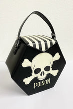 Load image into Gallery viewer, Poison Black and White Striped Glow In The Dark Purse