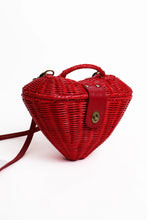 Load image into Gallery viewer, Red Heart Rattan Wicker Purse