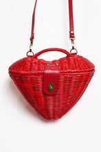 Load image into Gallery viewer, Red Heart Rattan Wicker Purse