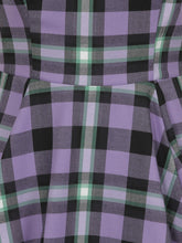 Load image into Gallery viewer, Rochelle Purple Plaid Mini Pinafore Dress