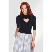 Load image into Gallery viewer, Shirley Navy Button Keyhole Cropped Jumper