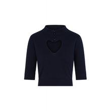 Load image into Gallery viewer, Shirley Navy Button Keyhole Cropped Jumper