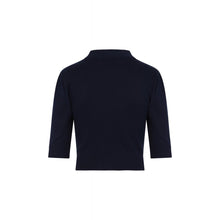 Load image into Gallery viewer, Shirley Navy Button Keyhole Cropped Jumper