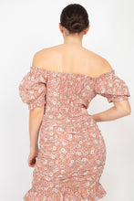Load image into Gallery viewer, Mauve Floral Top and Skirt Set