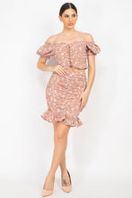Load image into Gallery viewer, Mauve Floral Top and Skirt Set
