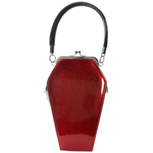 Load image into Gallery viewer, Red Sparkle Coffin Handbag