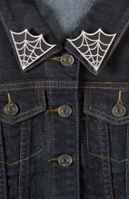 Load image into Gallery viewer, Silver Spiderweb Triangle Patches Set of 2