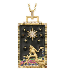 "The Star" Gothic Tarot Card Statement Necklace