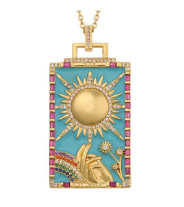 "The Sun" Gothic Tarot Card Statement Necklace