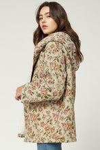 Load image into Gallery viewer, Cottagecore Taupe Floral Hooded Jacket
