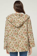 Load image into Gallery viewer, Cottagecore Taupe Floral Hooded Jacket