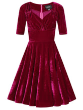 Load image into Gallery viewer, Midnight Magenta Trixie Velvet Doll Dress