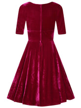 Load image into Gallery viewer, Midnight Magenta Trixie Velvet Doll Dress