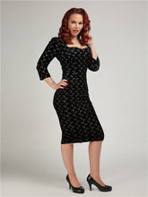 Load image into Gallery viewer, Vanessa Glitter Moon Velvet Pencil Dress