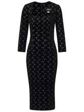 Load image into Gallery viewer, Vanessa Glitter Moon Velvet Pencil Dress