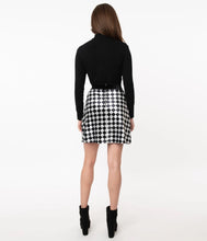 Load image into Gallery viewer, Black and Grey Checkerboard Velvet Say It Loud Mini Skirt