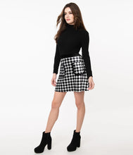 Load image into Gallery viewer, Black and Grey Checkerboard Velvet Say It Loud Mini Skirt