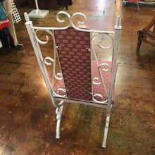 Load image into Gallery viewer, White Iron Swirls and Pink Textured Cushion Statement Chair