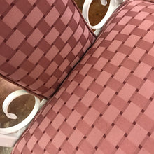 Load image into Gallery viewer, White Iron Swirls and Pink Textured Cushion Statement Chair