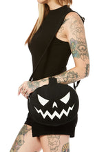 Load image into Gallery viewer, Pumpkin Sparkle Purse- Black and White