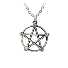 Load image into Gallery viewer, Wiccan Elemental Pentacle Necklace
