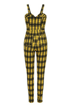 Load image into Gallery viewer, Yellow Plaid Jumpsuit