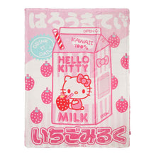 Load image into Gallery viewer, Hello Kitty Strawberry Milk Fleece and Sherpa Throw Blanket
