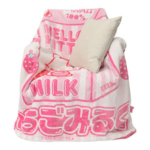 Load image into Gallery viewer, Hello Kitty Strawberry Milk Fleece and Sherpa Throw Blanket
