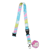 Load image into Gallery viewer, Hello Kitty Strawberry Milk Reversible Lanyard with Charm
