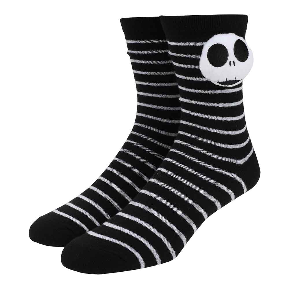 Nightmare Before Christmas 3D Plush Striped Crew Socks