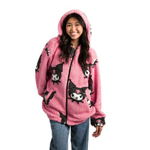 Load image into Gallery viewer, Kuromi Sherpa Fleece Hoodie
