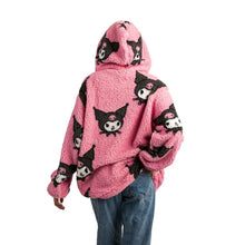 Load image into Gallery viewer, Kuromi Sherpa Fleece Hoodie
