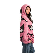 Load image into Gallery viewer, Kuromi Sherpa Fleece Hoodie
