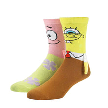 Load image into Gallery viewer, SpongeBob SquarePants &amp; Patrick Holding Hands 3D Crew Socks
