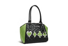 Load image into Gallery viewer, Black with Envy Green Sparkle De Lux Tote Purse

