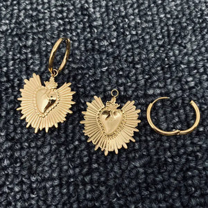 Shine Heart Golded Huggie Hoop Earrings