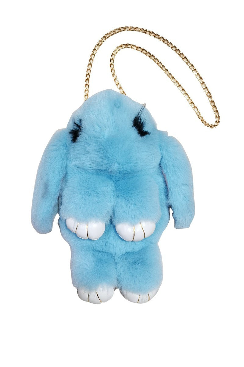 Baby Blue Pom Pom Bunny Purse