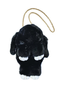 Black Pom Pom Bunny Purse