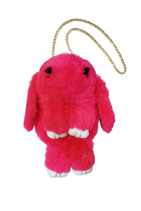 Coral Pink Pom Pom Bunny Purse