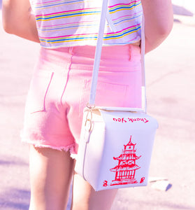 White Chinese Take Out Box Purse