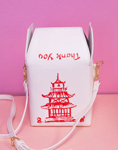 White Chinese Take Out Box Purse