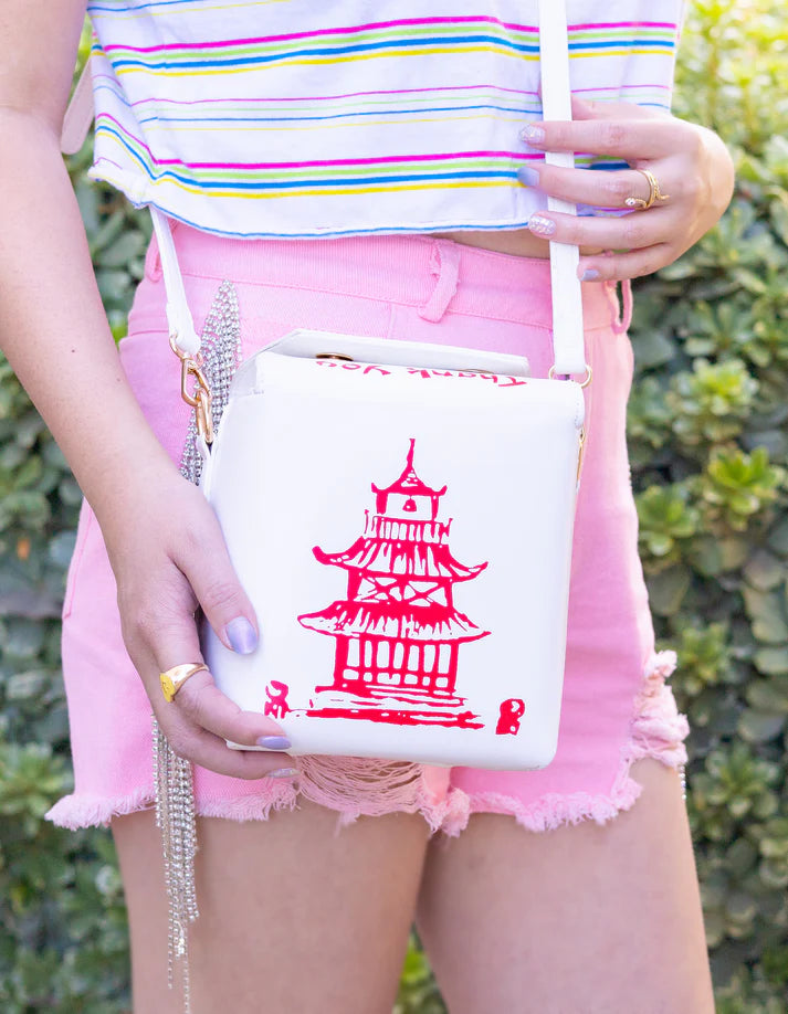 White Chinese Take Out Box Purse